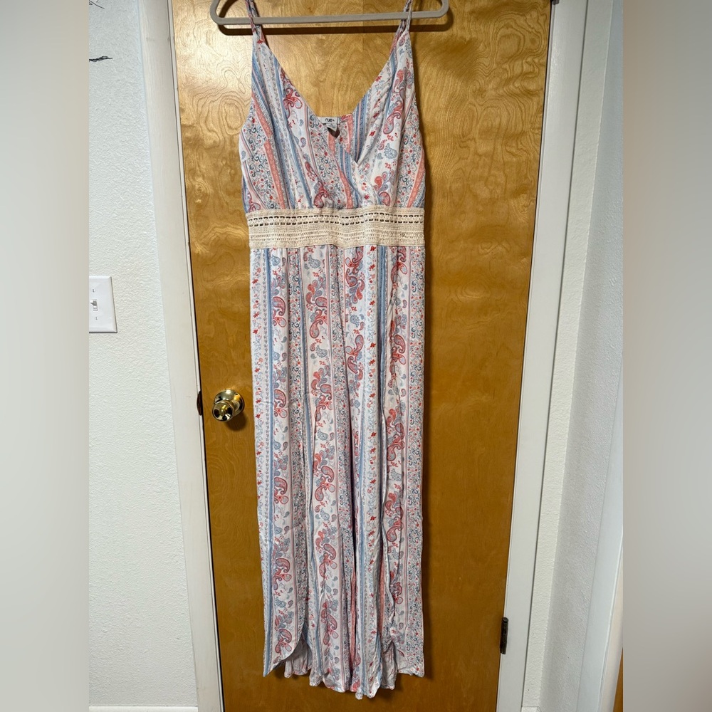 ELF Paisley Maxi Dress with Crochet Detail